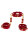 Taboom D-Ring Halsband und Handgelenkmanschetten rot, gold