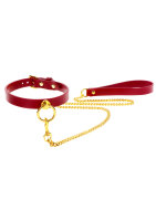 Taboom O-ring collar and chain leash red, gold