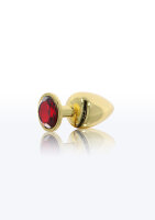 Taboom Anal Plug mit Strassstein S rot, gold 2,5 cm