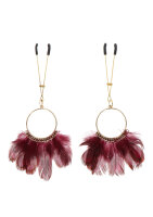 Taboom Nippel Klemmen mit Federn rot, gold
