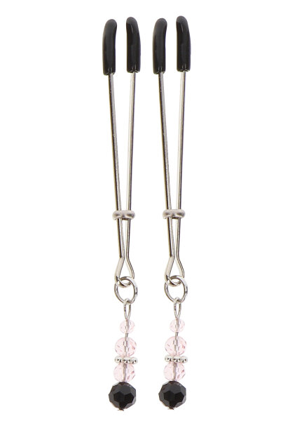 Taboom nipple clamps with beads silver, black