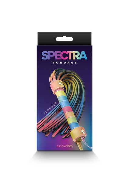 Spectra Bondage Flogger Rainbow