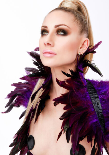 Kinky Diva Feather Shoulder Wrap Purple