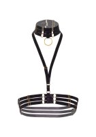 Kinky Diva Halter Harness + O-Ring Collar Black