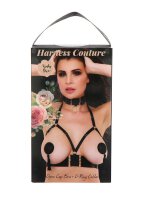 Kinky Diva Open Cup Bra + O-Ring Collar Black