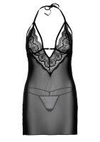 Strappy Lace Babydoll & String Black S/M