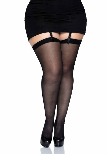 Plus Size Backseam Stockings Black