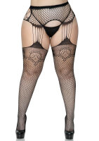 Leg Avenue Net Garterbelt Stockings Plussize Black