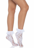 Lace Anklet With Ruffle White OS