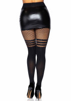 Pantyhose With Fishnet Stripes Black OS