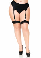 Leg Avenue plus size suspender stockings transparent, black