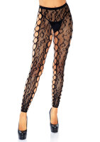 Footless Crotchless Tights Black OS