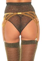 Lurex Elastic Garter Belt Gold OS
