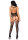 Strappy Rose Bodystocking Black OS