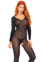 Long Sleeves Bodystocking Black OS