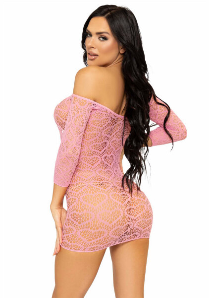 Heart Net Mini Dress Pink OS