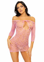 Heart Net Mini Dress Pink OS