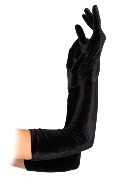 Velvet Opera Length Gloves Black OS