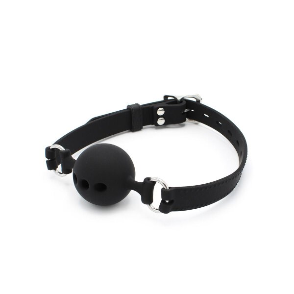 Silicone Ball Gag with Holes Black