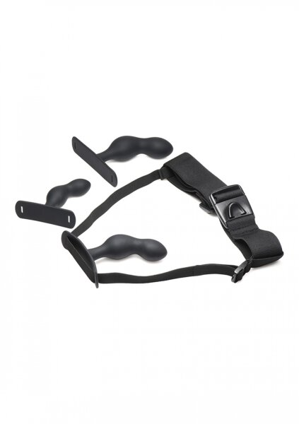 P-Spot Plugger Trainer Set Silicone 3 Piece Prostate Plug Set with Harness