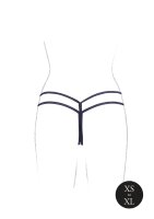 Ella Elastic Mesh Thong Black Onesize - Queensize