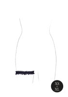 Noel Elastic Lace Garter with Golden Details Black OS