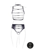 Helike XLV Two Piece with Open Cups, Crop Top and Pantie