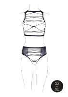 Helike XLV Two Piece with Open Cups, Crop Top and Pantie