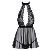 Babydoll schwarz mit Chokerneck S/M - L/XL