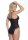Sheer Crotchless Teddy with Eyelash Lace - Black - OS