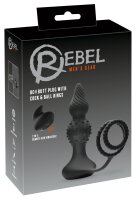 Rebel RC butt plug with Cock & Ball Rings