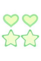 Peekaboo Pasties Green Glow In The Dark Hearts And Stars