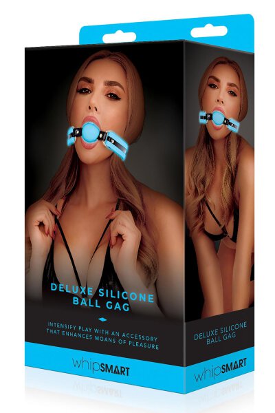 Whipsmart Glow In The Dark Silicone Ball Gag Blue