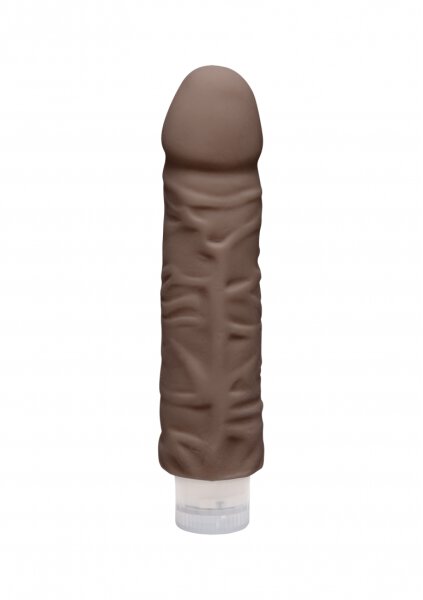 Doc Johnson Shakin D 7 Vibrating Dildo dark skin-colored 18 cm