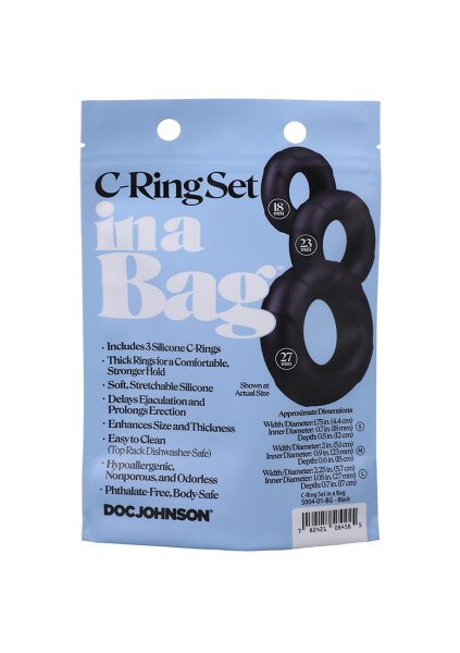 Doc Johnson Penis C-Ring 3 Set black