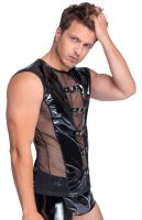 Lack Herren Shirt mit Netzeinsätzen und Schnallen S - 2XL