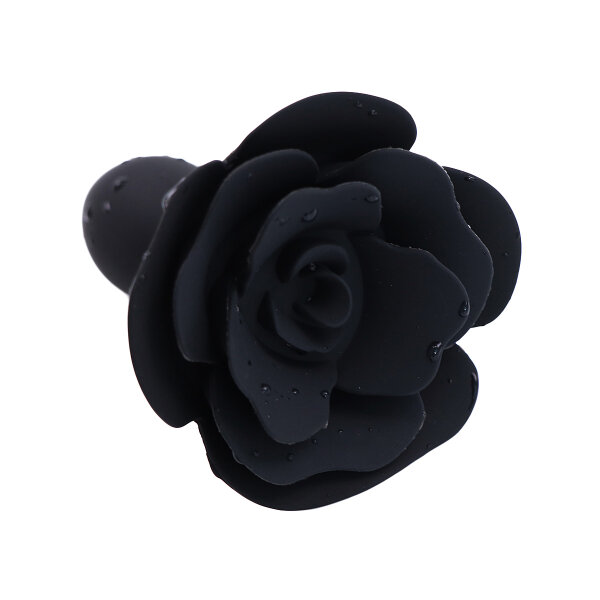 Black Rose Silicone Anal Plug - 3 cm