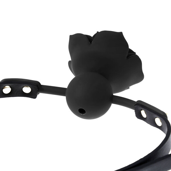 Silicone Black Rose Gag