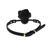 Silicone Black Rose Gag