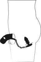 Black Velvets Cock cage with Anal Plug