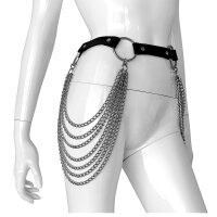 Adjustable Leather Belt with Chains