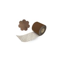 Bye Bra - Body Tape Roll 6,5 cm x 5m + Satin Nipple Covers Brown