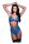 3Pc Lace & Mesh Bra, Garter & Panty Set Blue, S/M