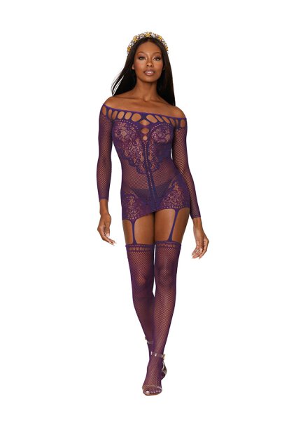 Garter Dress Diamond Purple OS - QS