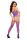 Baci Corset Front Suspender Lace Bodystocking Purple, OS