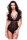Baci Sexy Crotchless Mesh Teddy Black, S/M