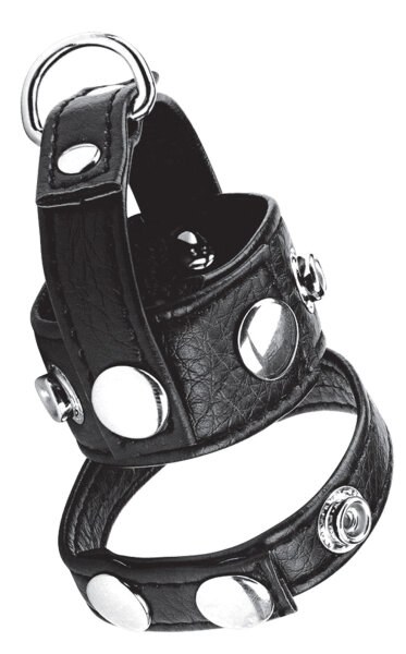 BLUE LINE C&B GEAR Cock Ring With 1 Ball Stretcher And Weightring