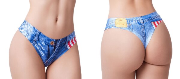 MemèMe Jeans American Flag Thong M