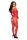Baci Longsleeve Crotchless Bodystocking Red, Os