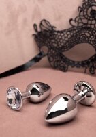 Shots Ouch! Round gemstone anal plug silver small 2.7 cm